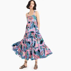 J.Crew Apron maxi dress in Ratti® kaleidoscope floral NWT size 16
